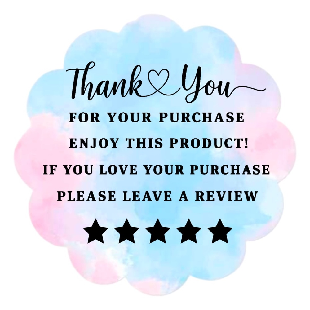 Thank You for Purchase Stickers β 2 Inch, 5 Star Review Labels β 100 PCS NEW - Picture 14 of 15